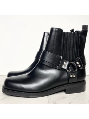 Marc Fisher Mizzie Black Harness Square Toe Boot 8 1/2 M